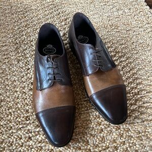 Brawn’s Made in Italy New Men’s Color Block Lace Up Brown Shoes. 42EU=US9
